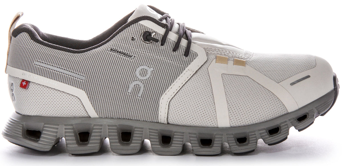 On Running Cloud 5 Waterproof In Pearl White For Women